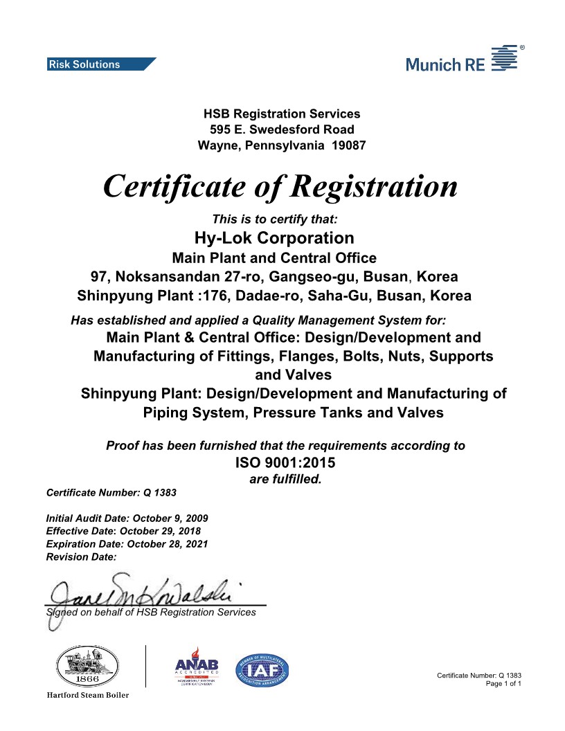 Certificate ISO9001-2018